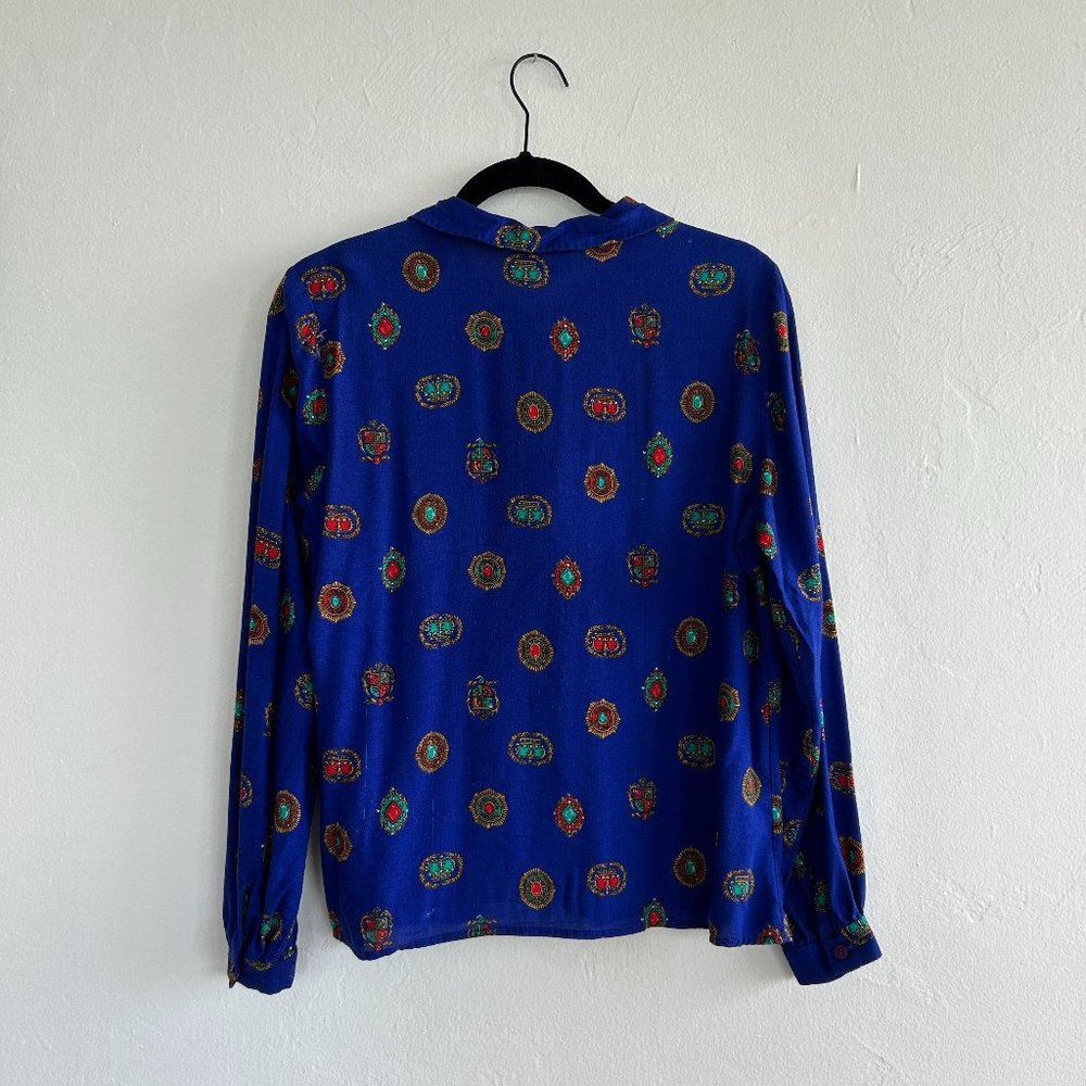 Lucia Vintage Patterned Button Up Top - Picture 3 of 10